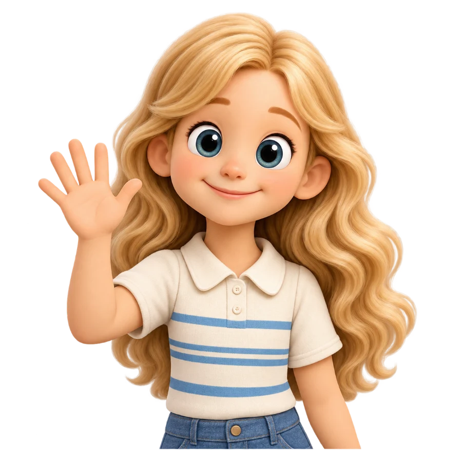 Bella waving